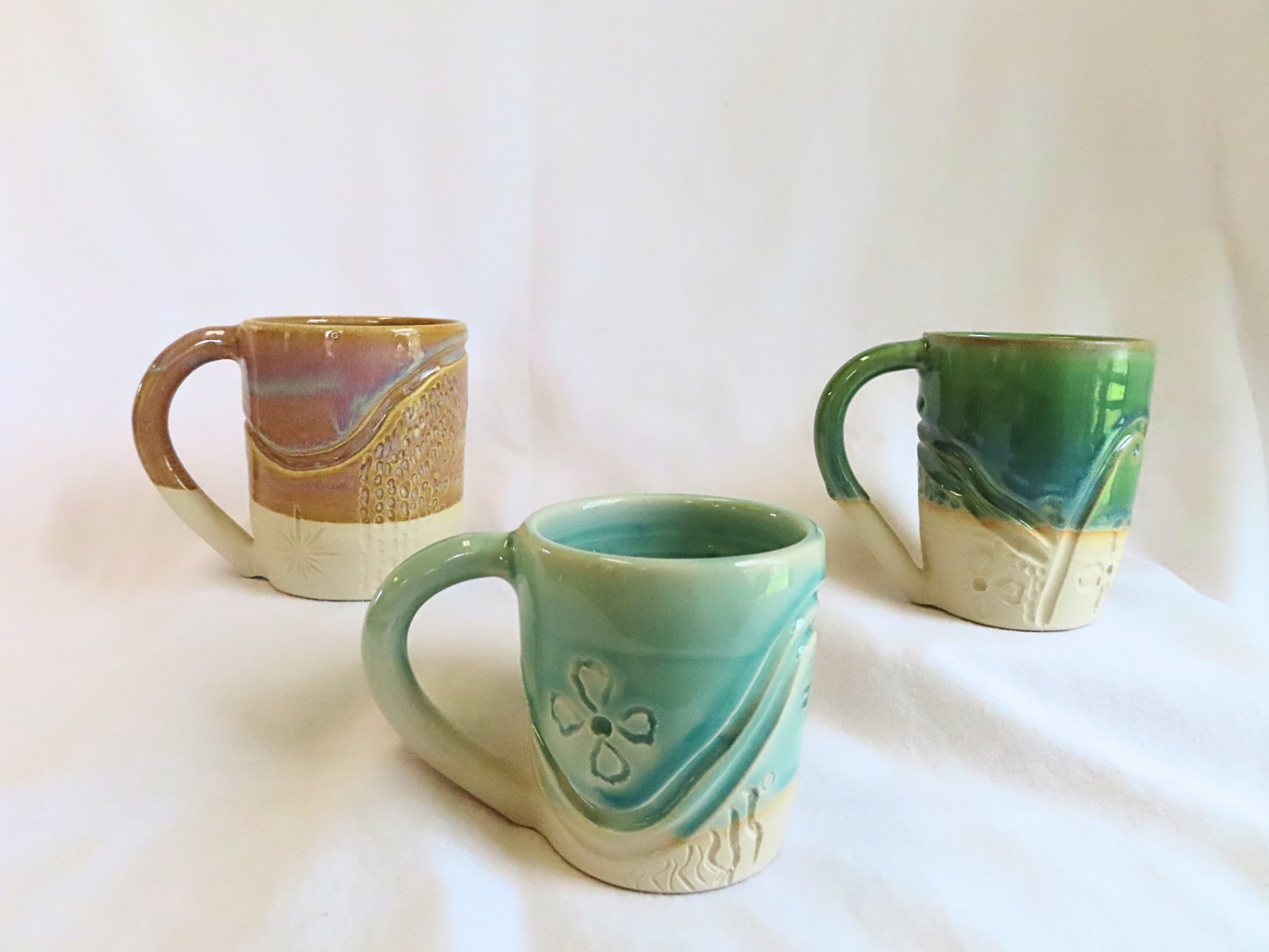 Carved Mug in Seafoam