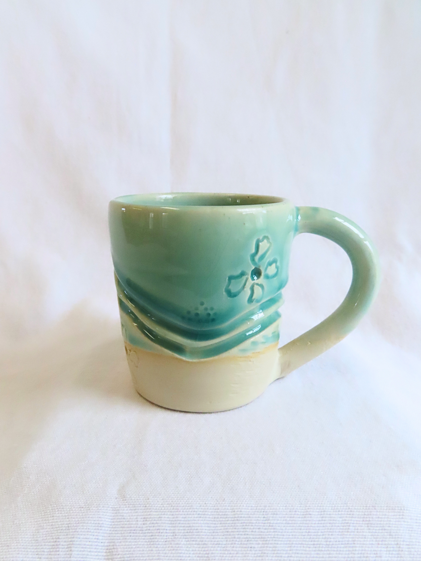 Carved Mug in Seafoam