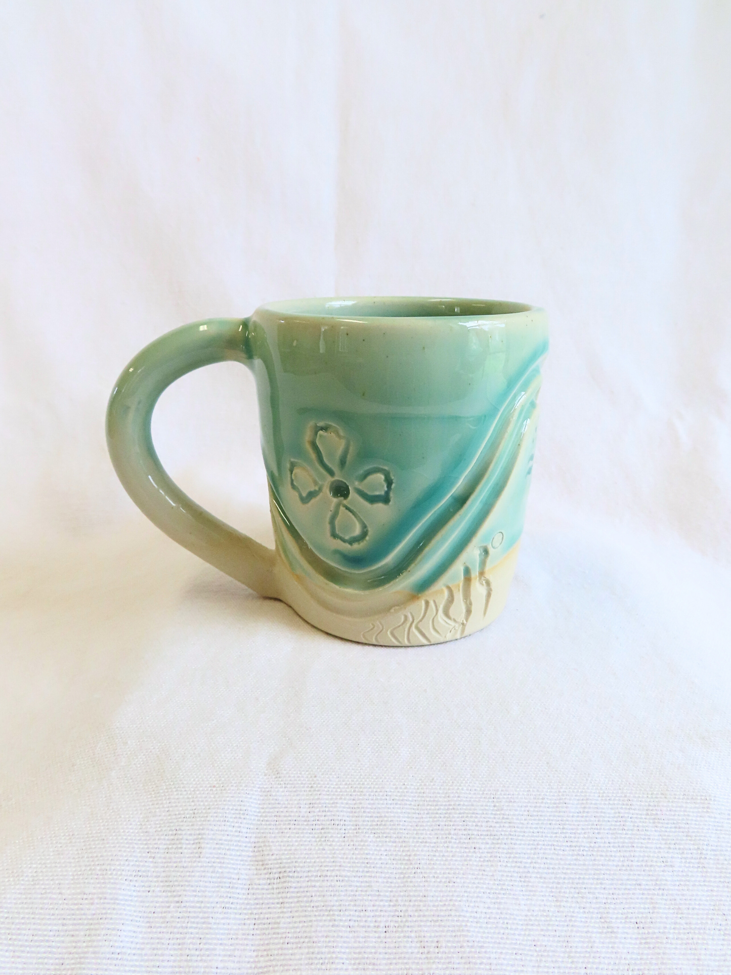 Carved Mug in Seafoam