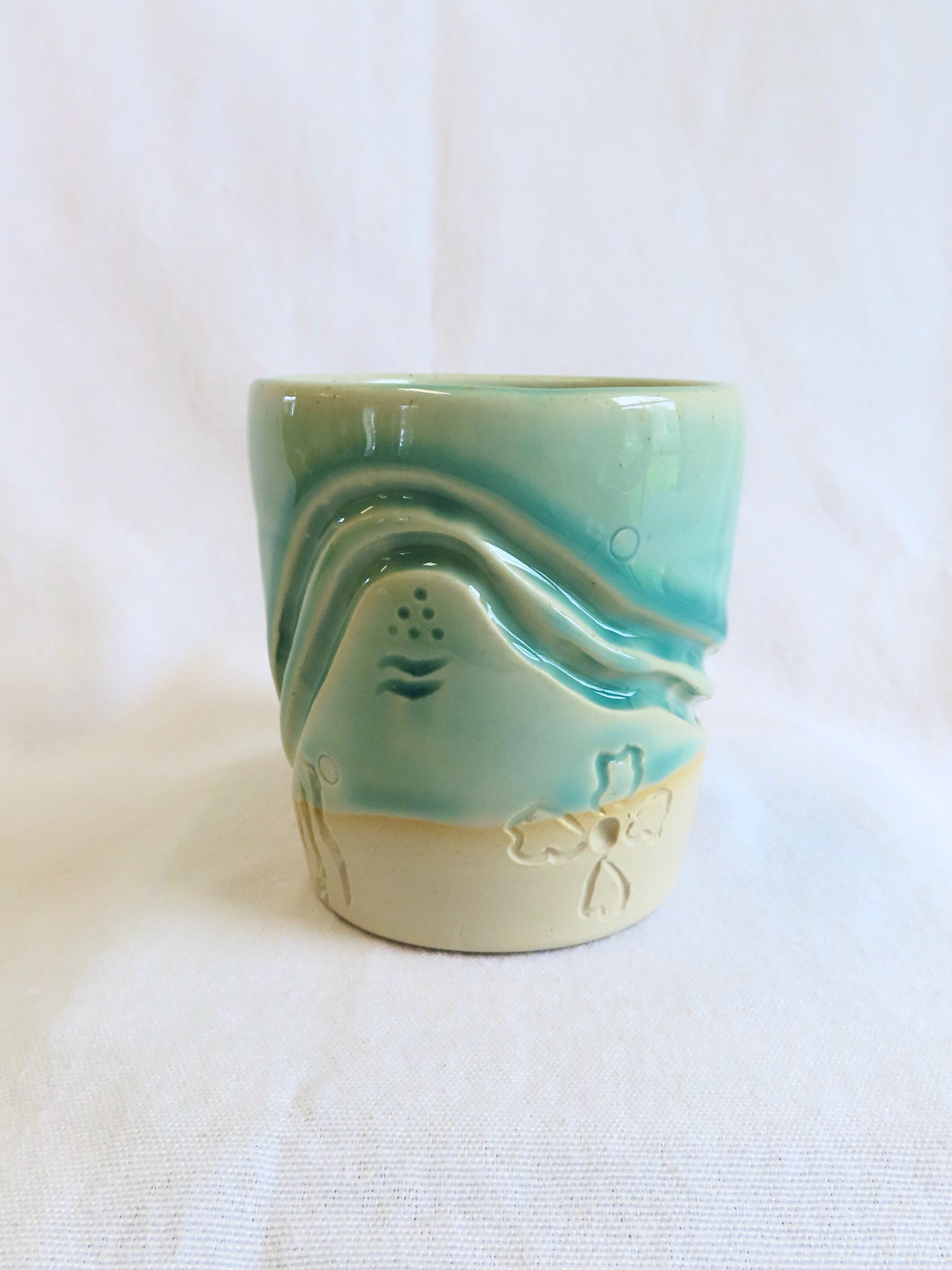 Carved Mug in Seafoam